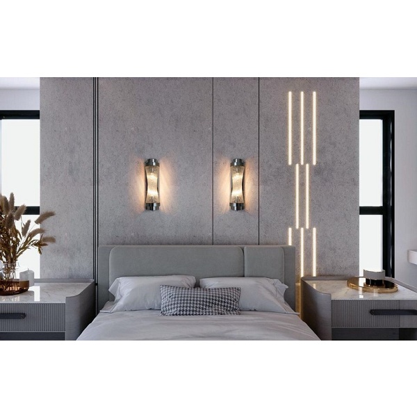 Lampa ścienna COLUMN 40 srebrna - Moosee